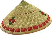 [DEARMAMY] Bamboo Woven Sunshade Hat Fishing Hat Bamboo Hat for Boys and Girls Adults Comfortable Breathable