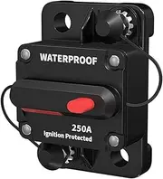 WattCycle 250A Circuit Breaker, 12/24V Breaker for LiFePO4 Battery, Easy to Install and Operate for Automotive, Marine and Solar Applications