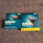 2 Pk Gillette Mach3 Razor Blade Refills 12 Total Cartridges Lubricating Strip