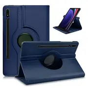 For Samsung Galaxy Tab S9 Plus / S9+ Case 12.4 inch Leather Smart 360 Rotate Flip Stand Case Cover (Navy Blue)
