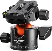 K&F Concept 35mm Metal Tripod Ball Head 360 Degree Rotating Panoramic with 1/4 inch Quick Release Plate Bubble Level for Monopod Camera Camcorder Load Capacity up to 33 lbs/15KG