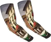 [FHEDVBN] beautiful Italy Arm Sleeves Compression Arm Covers for Men Women Outdoor Sun Sleeves Cooling Sports Sleeve, Black