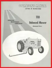IH International Harvester 110 Mid Mount Balanced Head Sickle Mower Manual