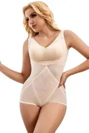 QOU Women's Cooling Mesh Bodysuit-Open Bust & U-Plunge