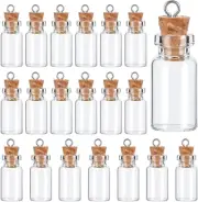 20Pcs Small Glass Bottles with Cork 1ml Empty Spell Jars Mini Potion Bottles
