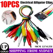 10PCS Electrical Alligator Clips Test lead Jumper Wire Crocodile Cable Wire 50CM