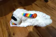 NWT MULTIPET DOG TOY RAINBOW PATTERN LAMBCHOP 10" WITH SQUEAKER