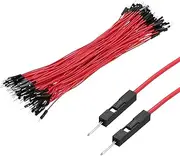 uxcell Male to Male 1Pin Breadboard Jumper Wire 2.54mm Pitch Ribbon Cable 20cm Long Electronics Breadboard Ribbon Cables for Breadboard Electronic Projects Pack of 100,Red