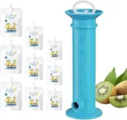 Baby Food Sachet Machine, Filler and Juicer with 15 Squeeze Pouches, Fruit and Baby Food Sachet Machine with Food Dispenser, Pure Color