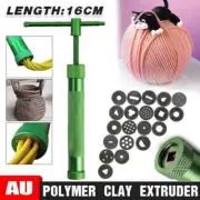 Polymer Clay Gun Extruder Sculpey Sculpting Tool w/ 19 Discs Cake Tool Craft DKC