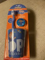 2 Brush Buddies Blippi Toothbrush set - Blippi Toothbrush, Cap, and Rinsing Cup