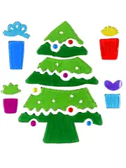 Christmas Tree & Gifts Gel Christmas Window Cling Decoration - 18cm