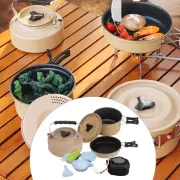 Camping Cookware Set Cooking Pot Cooker Multipurpose Easy to Pan for Camping BBQ