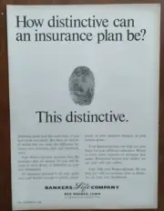 1966 Bankers Life Company Promo Single Fingerprint Photo Vintage Print Ad