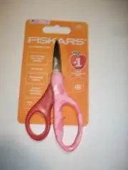Fiskars Scissors for Kids POINTED TIP 5 Inch Safety Pink Glitter-NIP-Ships FREE