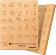Coogam Wooden Letter Tracing Board Double-Sided, Alphabet 123 Numbers Cogniti...