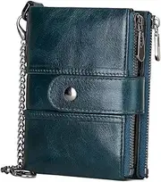 [CATIEBYE] Retro Leather Wallet for Men Zippered Clutch Purse Multiple Dividers Stylish and Business Holder for Cards and Cash