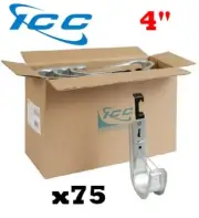 ICC 75 Pack 4" J-Hook with Batwing Wall Ceiling Mount Cable Wires ICCMSJHW55