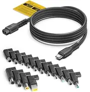 KFD PD USB C to DC Adapter Cable Universal Laptop DC Power Supply 100W Type-C Power Cable Compatible with MacBook Pro iPad Pro HP Dell Lenovo Acer Samsung Asus Charging Connector with 15 Power Plugs
