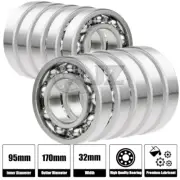 10x 6219-OPEN Ball Bearing 95mm x 170mm x 32mm QJZ Brand NEW Premium