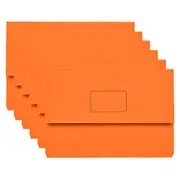 15PK Marbig Slimpick Foolscap Document Wallet Holder Stationery Storage Orange