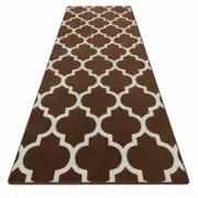 SKID-RESISTANT CARPET RUNNER hall area rug MOROCCAN TRELLIS LATTICE Coffee Brown