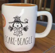 RAE DUNN SNOOPY / PEANUTS GANG FALL CERAMIC COFFEE MUG - SCARE-BEAGLE SCARECROW