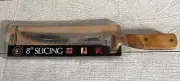 Chefmate 8" Carving / Slicing Double Serrated Knife Wood Handle Taiwan New