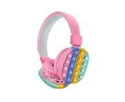 Pink Wireless Bluetooth Stereo Headset Simple Noise Reduction Cancelling Headphones Cute Rainbow Earmuffs for PC Gaming