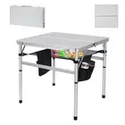 Folding Square Card Table 31.5'' - Camping Table Fold in Half MDF With Carry ...