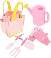 KONTONTY 1Set Gardening Tools Outdoor Planting Kit with Shovel Rake Watering Can for Boys and Lightweight and Durable Gardening Supplies