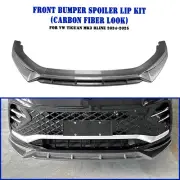 Carbon Look Front Lower Spoiler Lip Splitter For VW Tiguan MK3 Rline 2024-2025