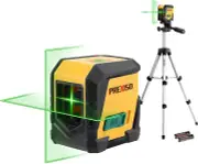 PREXISO Laser Level with Tripod, 65Ft Self Leveling Cross Line Laser Level, Gree