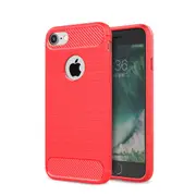 MCC Slim iPhone 8 7 Shockproof Soft Carbon Case Cover Apple Skin iPhone8 [Red]