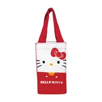 在飛比找樂天市場購物網優惠-小禮堂 Hello Kitty 方形保冷水壺袋 (紅大臉)