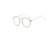 Classic Retro Metal Frame Nearsighted Myopia Glasses - Black Gold