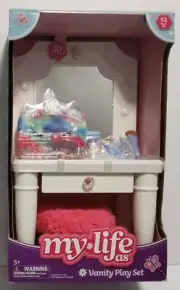 My Life As 12-Piece Light-Up Vanity Play Set for 18” Dolls With Unicorn Bag