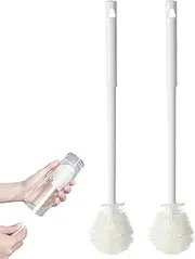 Bloame All Angle Bottle Brush, Multifunction Flexible Long Handled Silicone 360° Rotating Cleaning Silicone Brush, The Long-Handled Foldable Brushs Head for Various Water Cups Bottles (2)