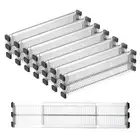 8 Pack 3.1" High 10.8" to 20" Expandable Drawer Dividers Organizer, Clear Black