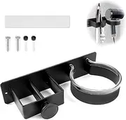 YFaith Hair Dryer Wall Mount, 3 in 1 Aluminum Self Adhesive Wall Straightener Holder with Screws Storage for Hair Dryer with Hooks for Bathroom Hotel Hairstyle