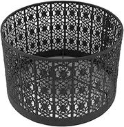 Metal Lamp Shade Hollow Out E27 E14 Clip On Easy Installation Lamp Cover for Table Bedroom Living Room Home (Black)