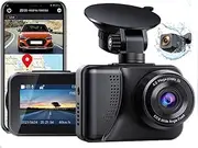 Home Dash Cam 720p Dash Cam Front and Rear with 128g Sd Card 160°Wide Angle Car Dual Dashboard with Parking Mode Loop Recording G-Sensor