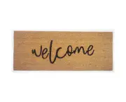 Premium Coir Welcome Mat 39x119cm Eco Friendly Coconut Coir Natural & Black