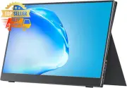 15.6" 1080P Portable Monitor USB-C HDMI w/ Cover Stand for Laptop Mac PS5 VESA