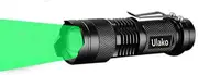 Ulako Single 1 Mode Zoomable LED 150 Yard Green Light Flashlight Torch For Fishing Hunting Detector
