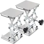 2 Pack 8 x 8 Inch Lab Scissor Jack Stainless Steel Lab Lift Stand Table Lab J...