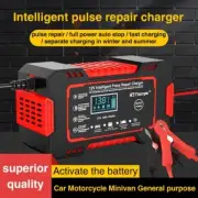 AU Plug Car Battery Charger 12V 6A Pulse Repair LCD Display Smart Fast Charger