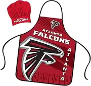 Mojo Licensing Atlanta Falcons Apron Chef Hat Set Full Color Universal Size Tie Back Grilling Tailgate BBQ Cooking Host, Team Color