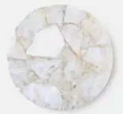 15" Round White Quartz Center Table Gemstone Healing Crystal Stone Handmade Arts