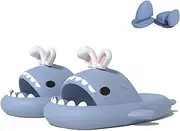 [Zureto] Rabbit Ear Shark Slides, Original 3D Cloud Shark Slides Thick Sole Non-Slip Open Toe Shark Sandals